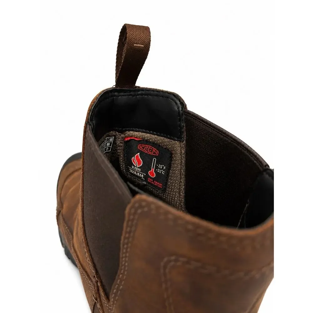 KEEN Anchorage III Chelsea Boots Mens 10 Brown Waterproof Leather Insulated
